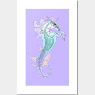 Sea Unicorn (pastel) Posters and Art